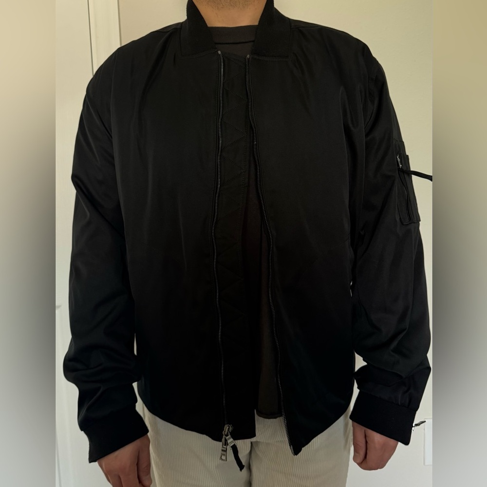 Vince Men's Classic Black Bomber Jacket